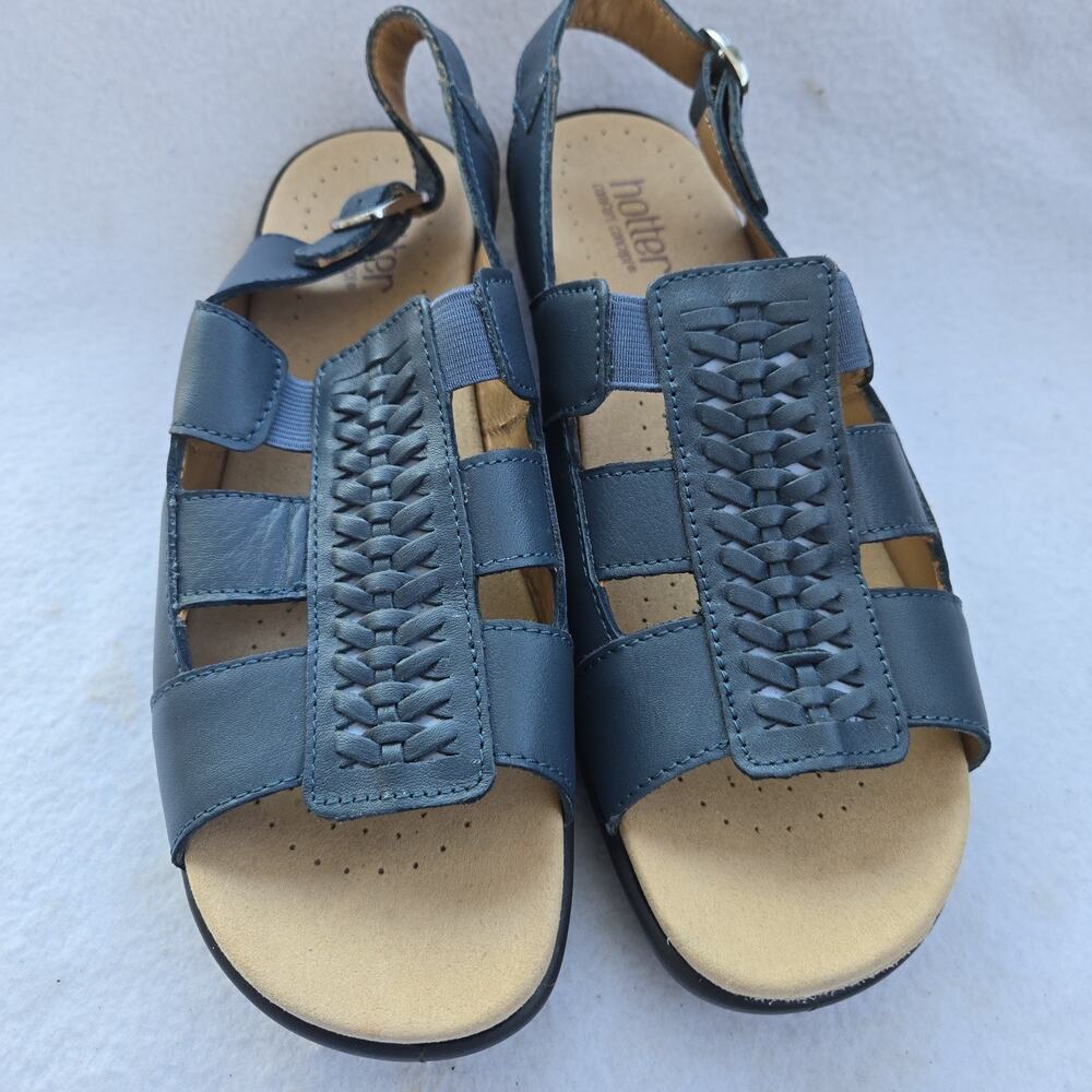 Candace Hotter by Comfort Concept Light Blue Leather Upper Sandals 10